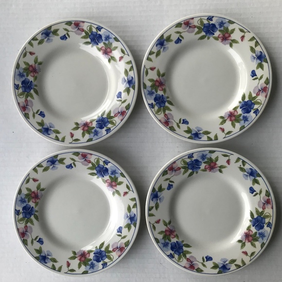 Set Of 4 Sakura Majesticware (Freesia) Saucers/Plates 6.5” - Picture 2 of 6